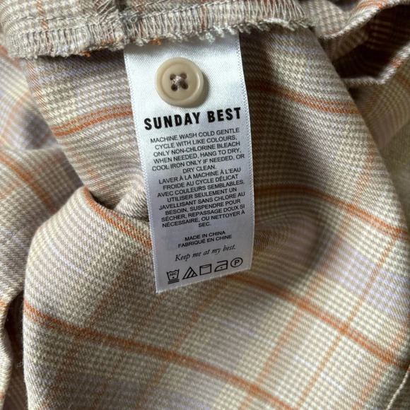 Aritzia Sunday Best Tuesday Shirt Cropped Polo Top Size M Academia Preppy - Picture 4 of 7